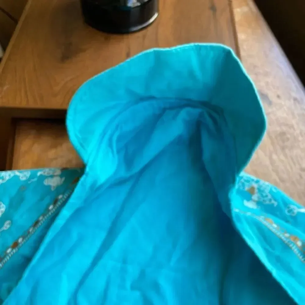 Vintage 50s Billed Blue Poodle Print Headscarf Handkerchief